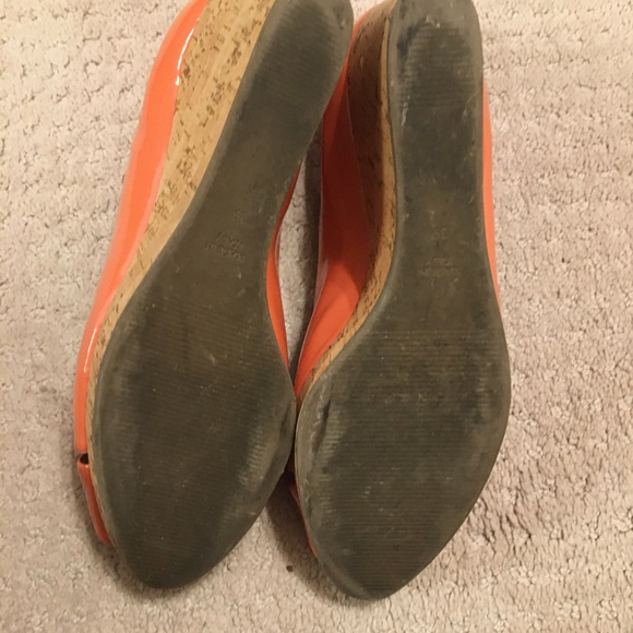 ZOCAL Patent leather Peach Pink Pip Toe Wedges - Picture 4 of 4